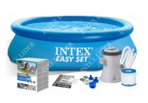 Бассейн для дачи надувной Intex 244х61 см, фильтр-насос (28108)